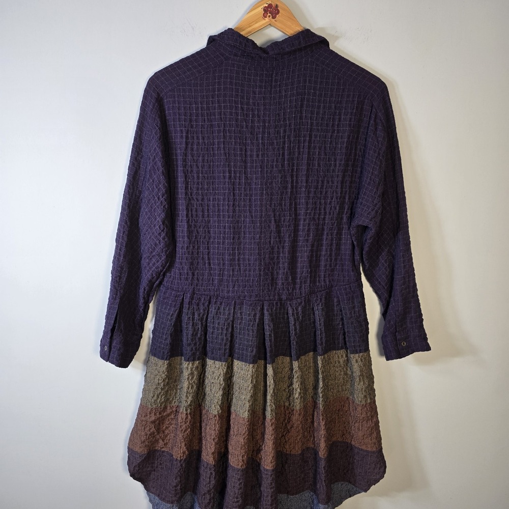 Free People Shirtdress Ray Of Light Size S Dress Purple Stripe Pockets Tie Waist - Picture 6 of 9